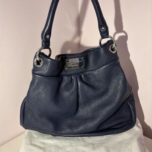 Marc Jacobs Blue Leather Shoulder Bag with Slouchy Design